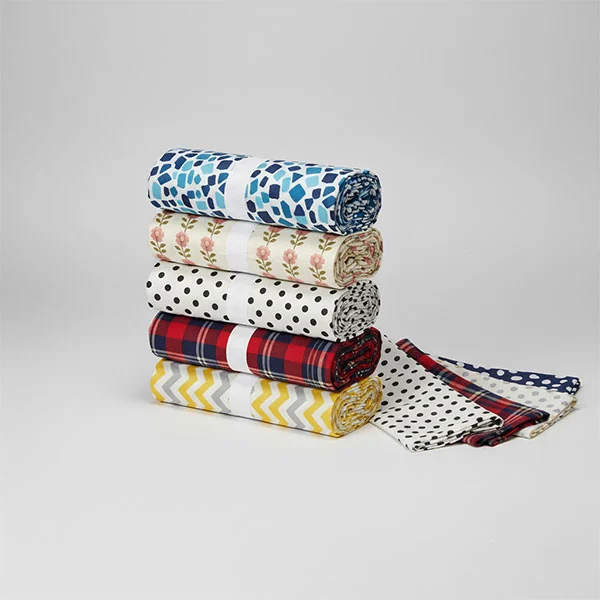 Fabraic Líneála Clóbhuailte Cotton Fabraic Líneála Clóbhuailte Cotton